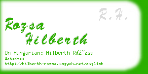 rozsa hilberth business card